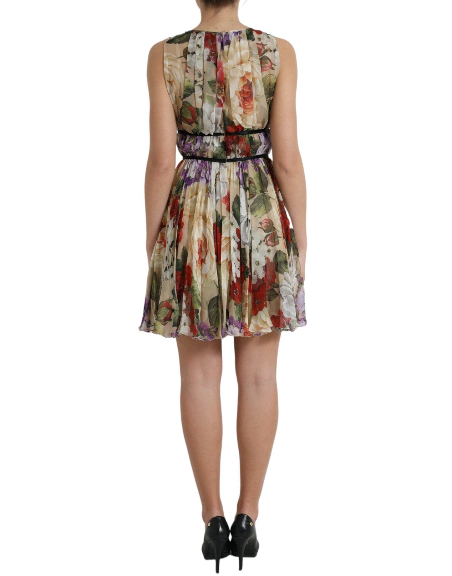 Dolce & Gabbana Floral Elegance Silk Chiffon Mini Dress