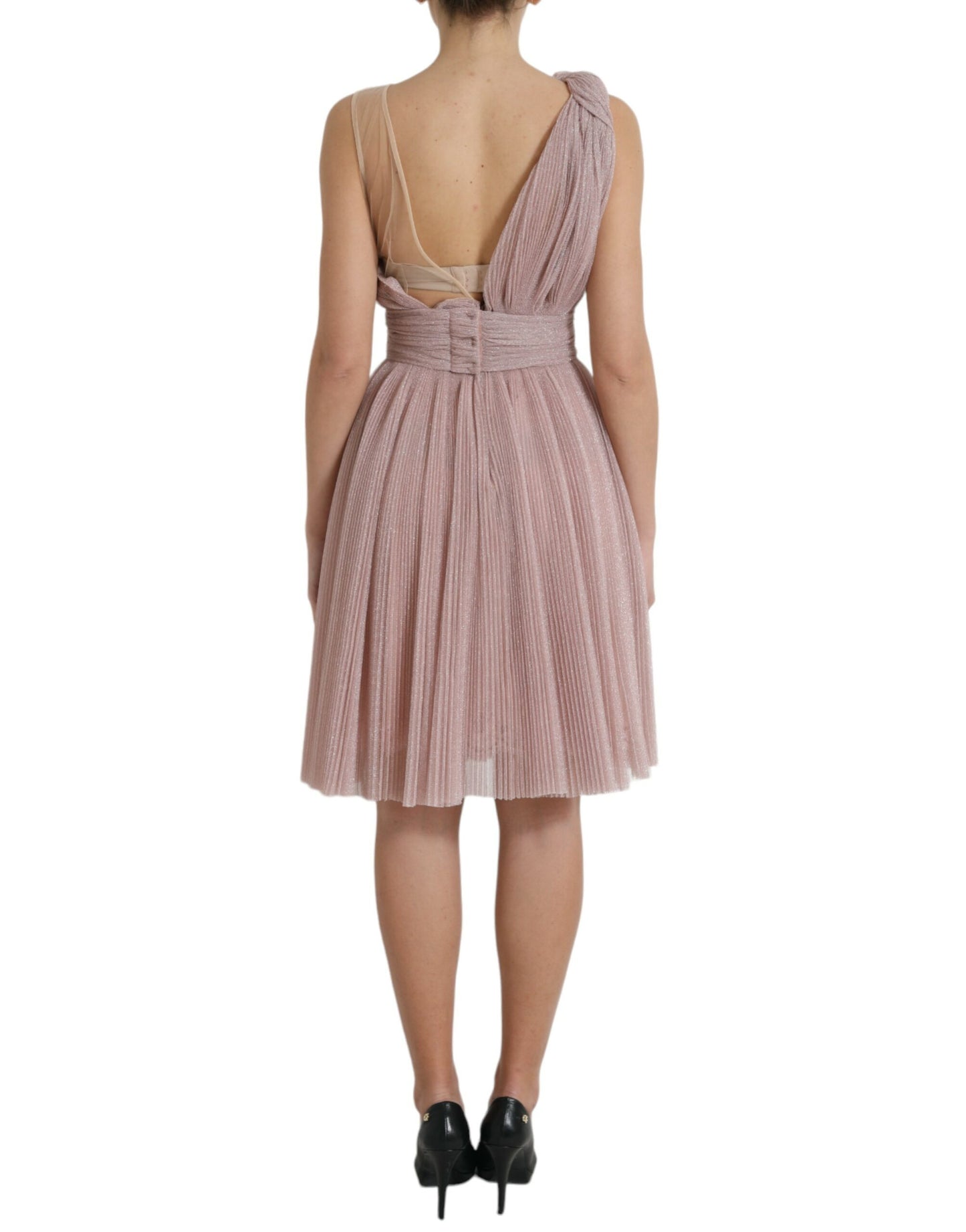 Dolce & Gabbana Elegant Asymmetrical Pink Tulle Dress