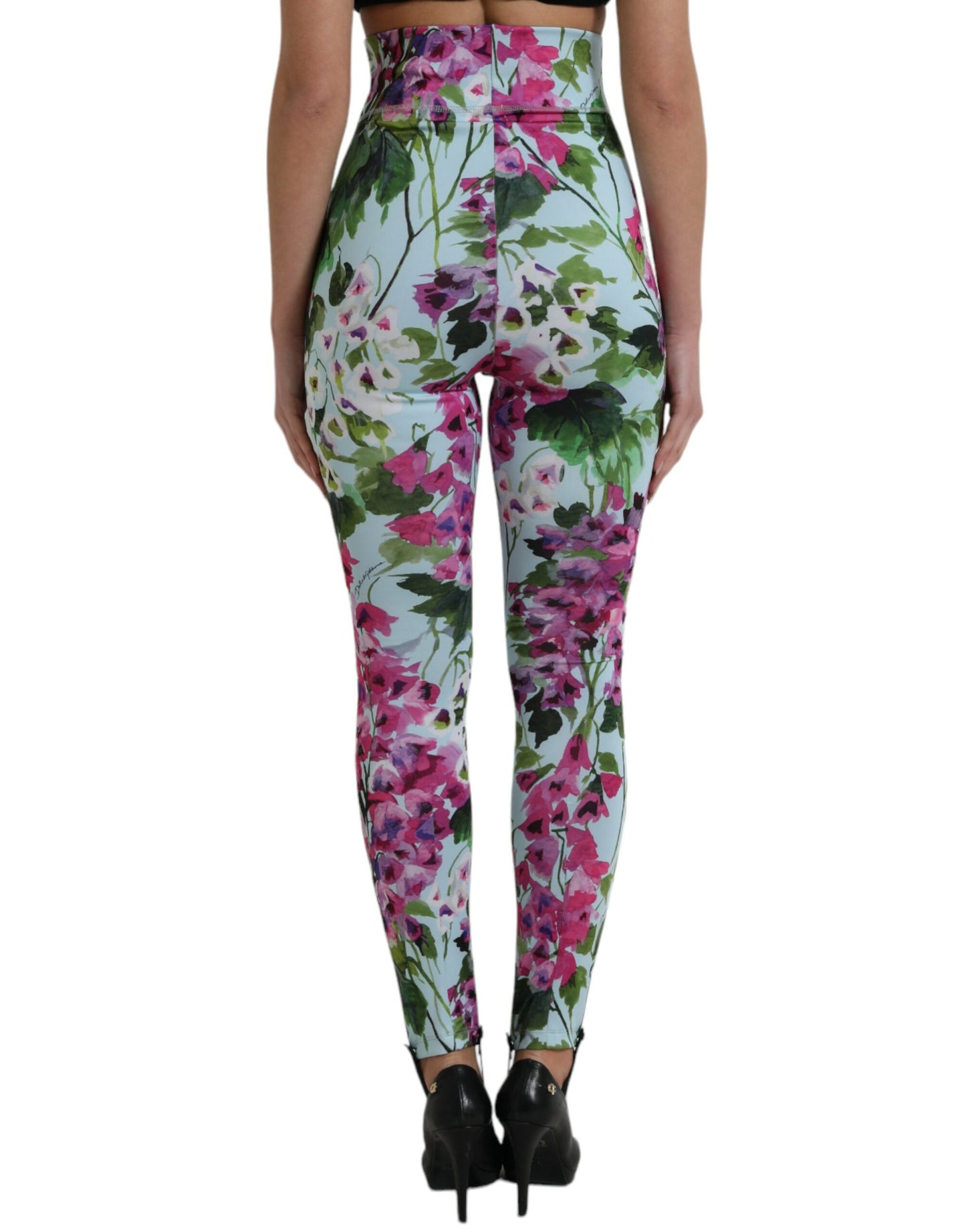 Dolce & Gabbana Elegant Floral High-Rise Leggings Pants