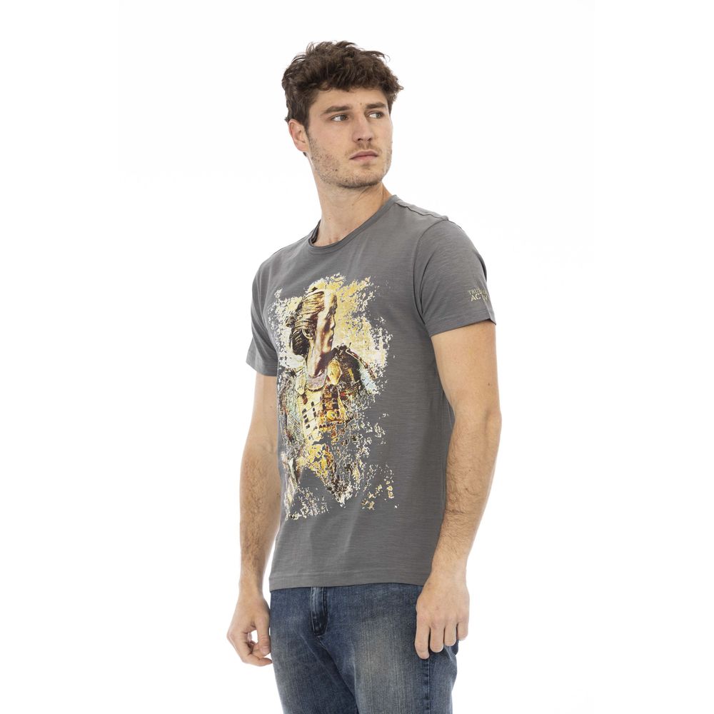 Trussardi Action Gray Cotton Men T-Shirt