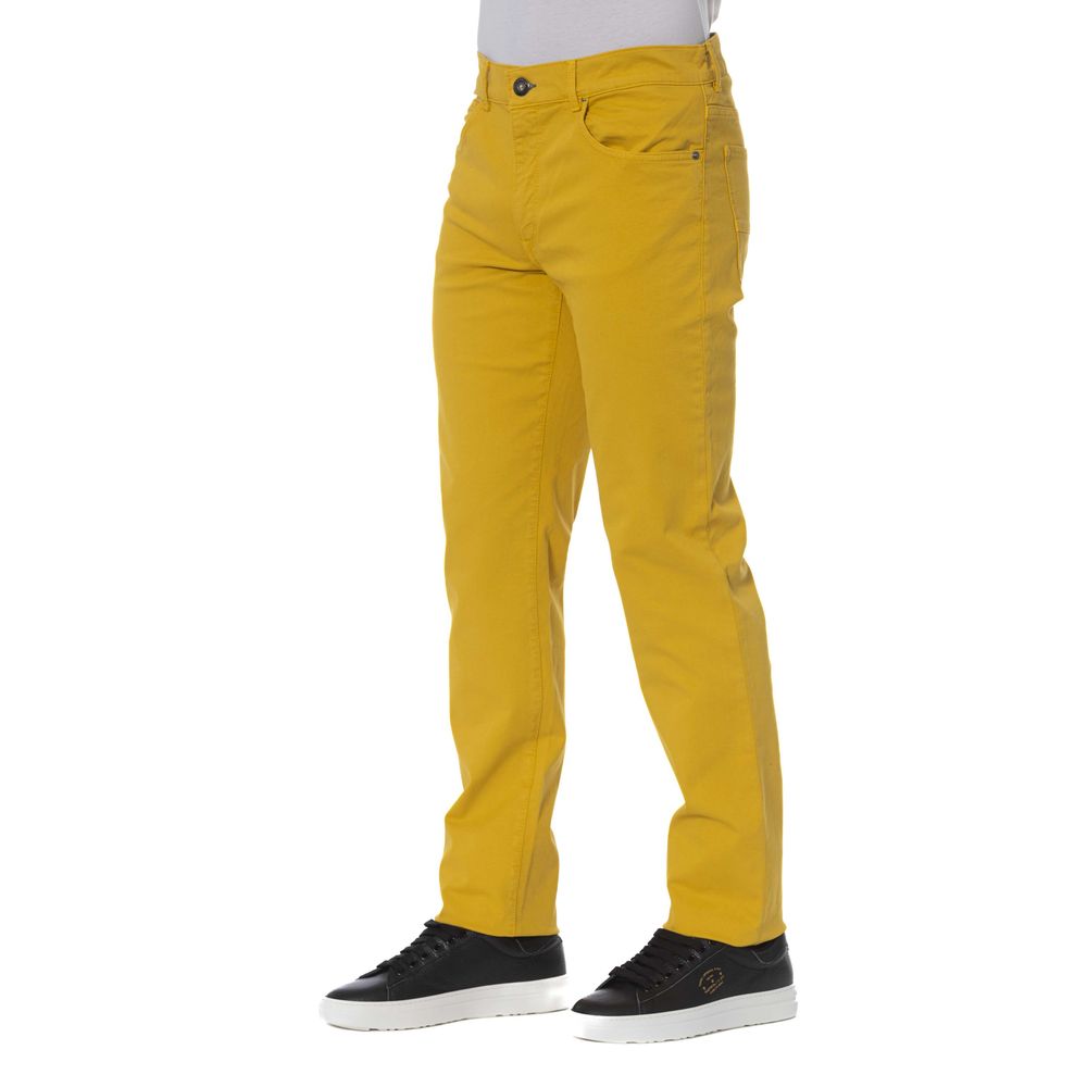 Trussardi Jeans Yellow Cotton Men's Pant