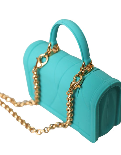 Dolce & Gabbana Turquoise Silicone Devotion Heart Cover Bag Airpods Case