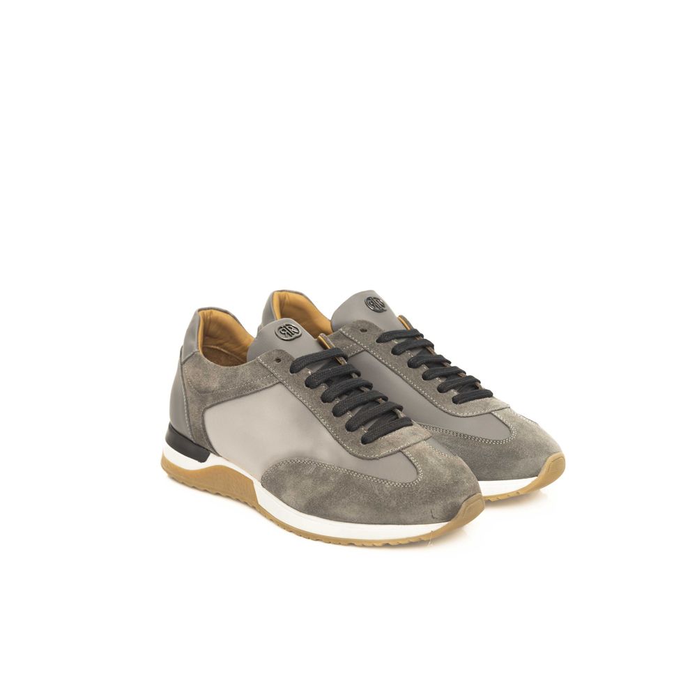 Cerruti 1881 Gray Leather Men Sneaker