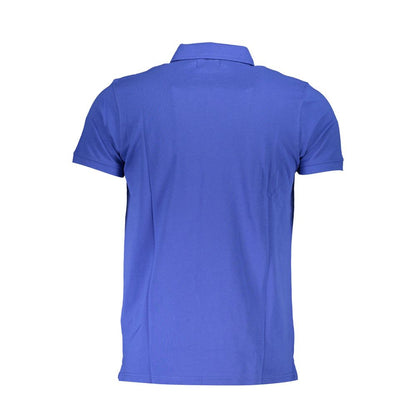 Cavalli Class Blue Cotton Polo Shirt