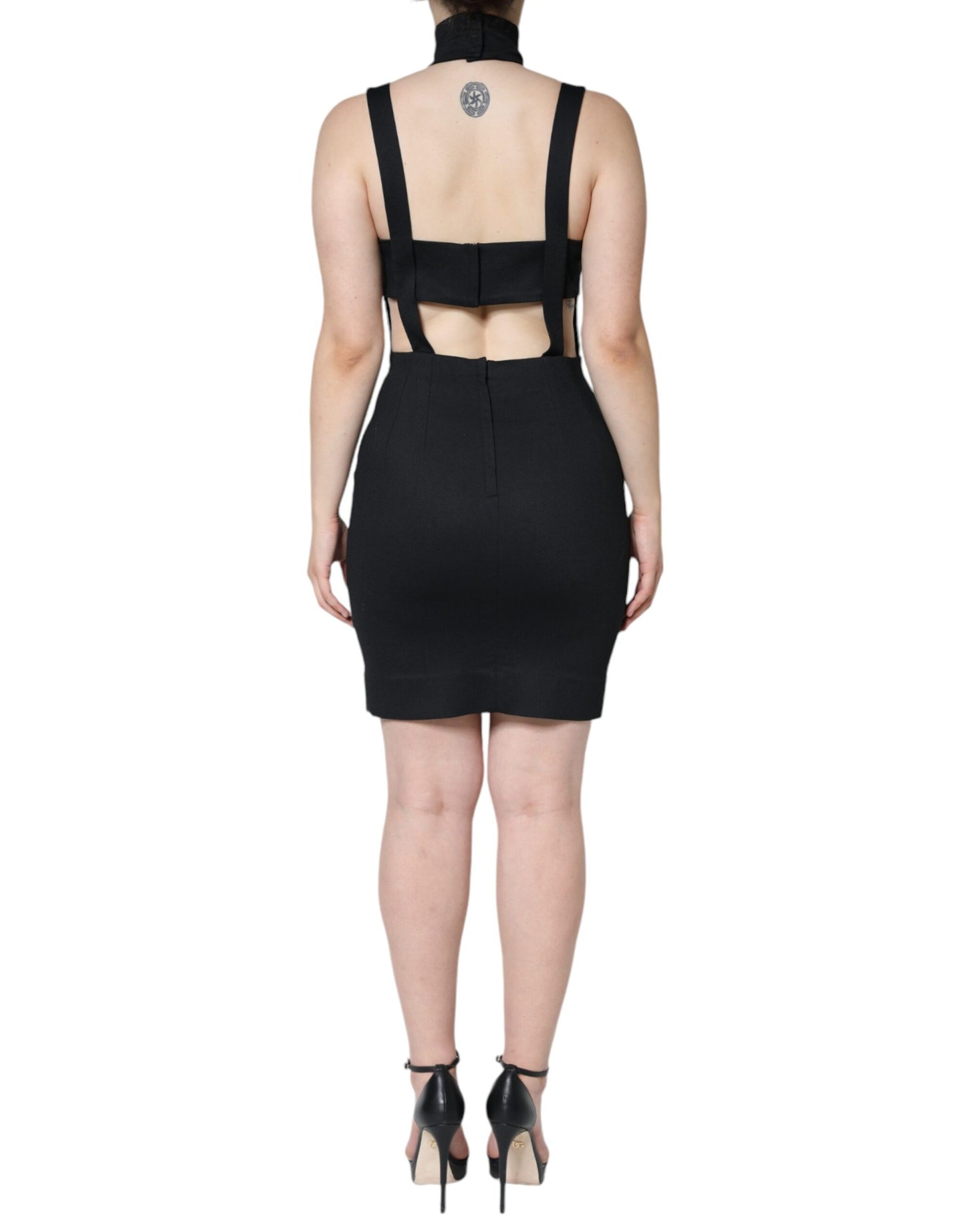 Dolce & Gabbana Black Cut Out Sleeveless Bodycon Mini Dress