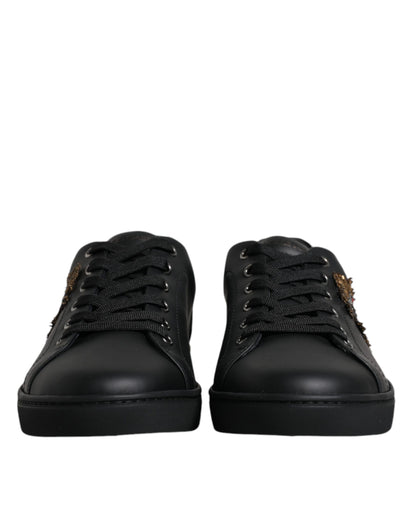 Dolce & Gabbana Black London Sacred Heart Men Sneakers Shoes