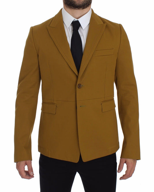 Dolce & Gabbana Elegant Yellow Cotton Blend Casual Blazer - Obsession Luxury