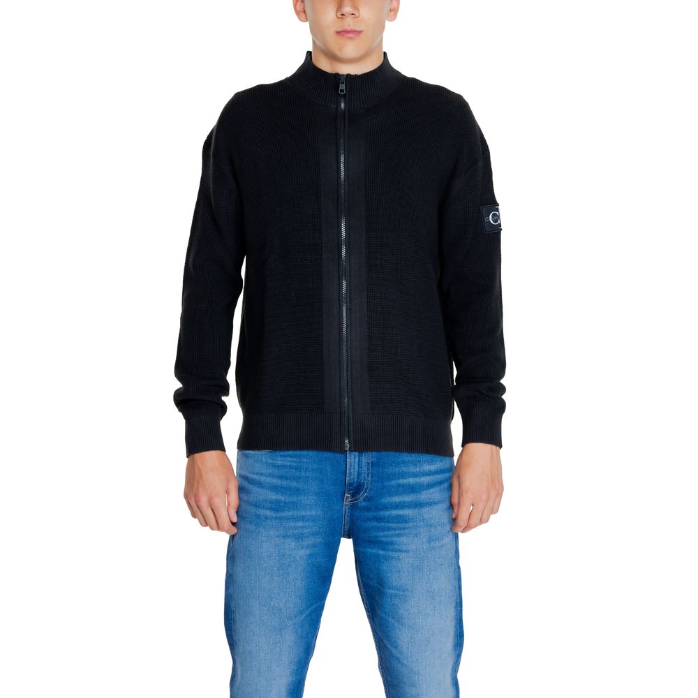 Calvin Klein Jeans Black Cotton Rigenerato Cardigan