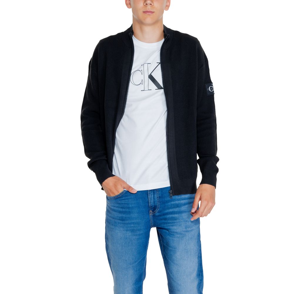 Calvin Klein Jeans Black Cotton Rigenerato Cardigan