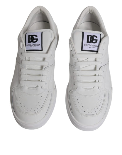 Dolce & Gabbana White Miami Leather Low Top Sneakers Shoes