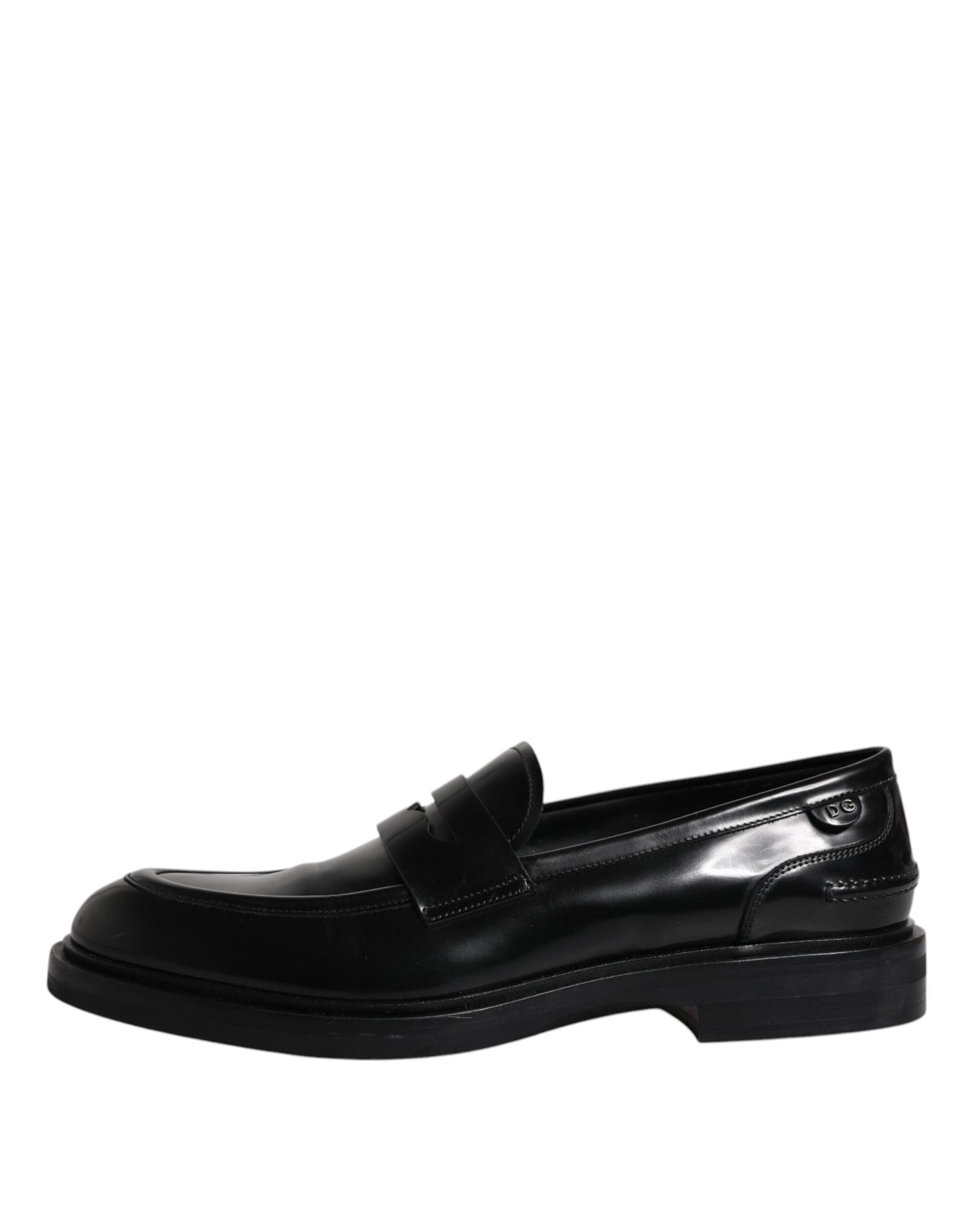 Dolce & Gabbana Black Leather Mocassin Formal Dress Shoes