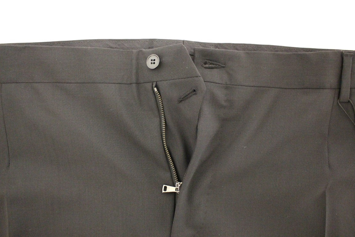 Dolce & Gabbana Elegant Pleated Black Wool Trousers - Obsession Luxury