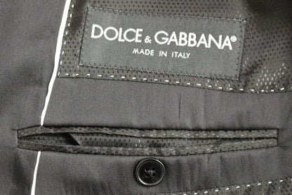 Dolce & Gabbana Elegant Black Striped Wool-Silk Blend Suit - Obsession Luxury