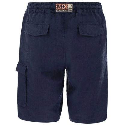 MC2 Saint Barth Blue Linen Short