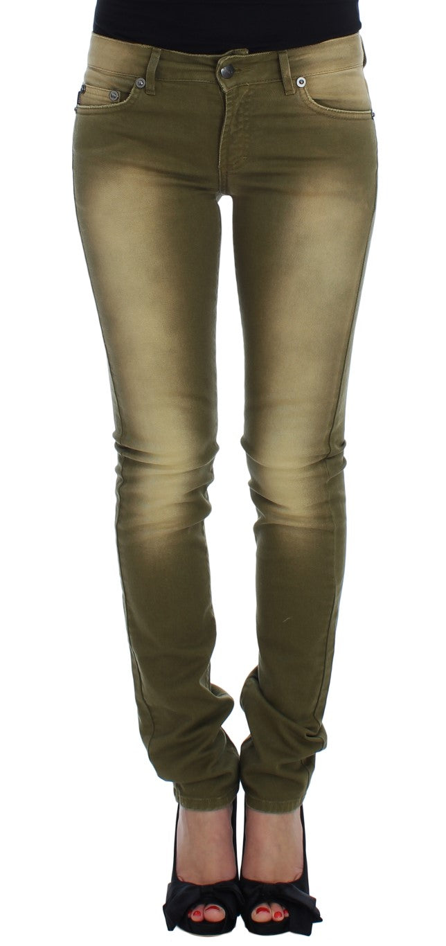 Cavalli Green Slim Fit Cotton Stretch Jeans - Obsession Luxury