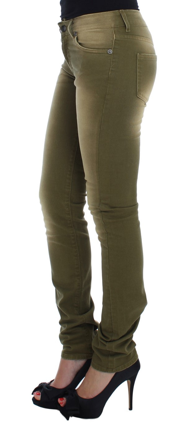 Cavalli Green Slim Fit Cotton Stretch Jeans - Obsession Luxury