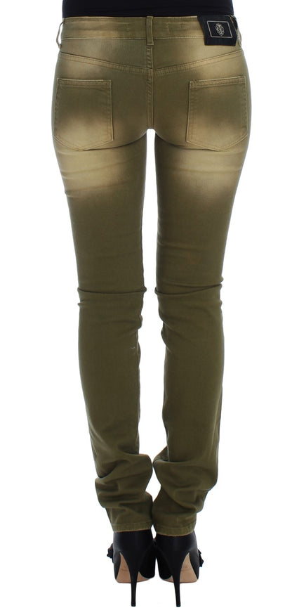 Cavalli Green Slim Fit Cotton Stretch Jeans - Obsession Luxury