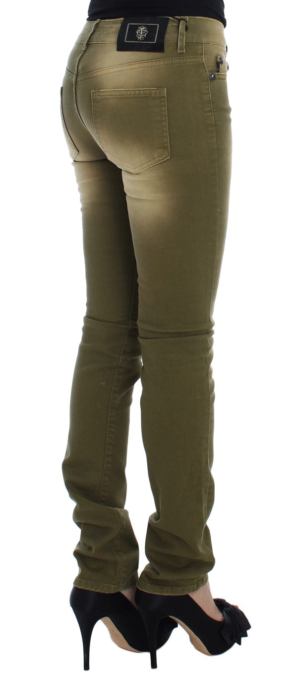 Cavalli Green Slim Fit Cotton Stretch Jeans - Obsession Luxury