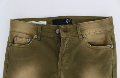 Cavalli Green Slim Fit Cotton Stretch Jeans - Obsession Luxury