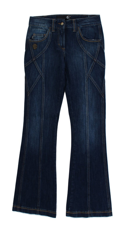 Cavalli Elegant Flare Leg Low Waist Denim - Obsession Luxury