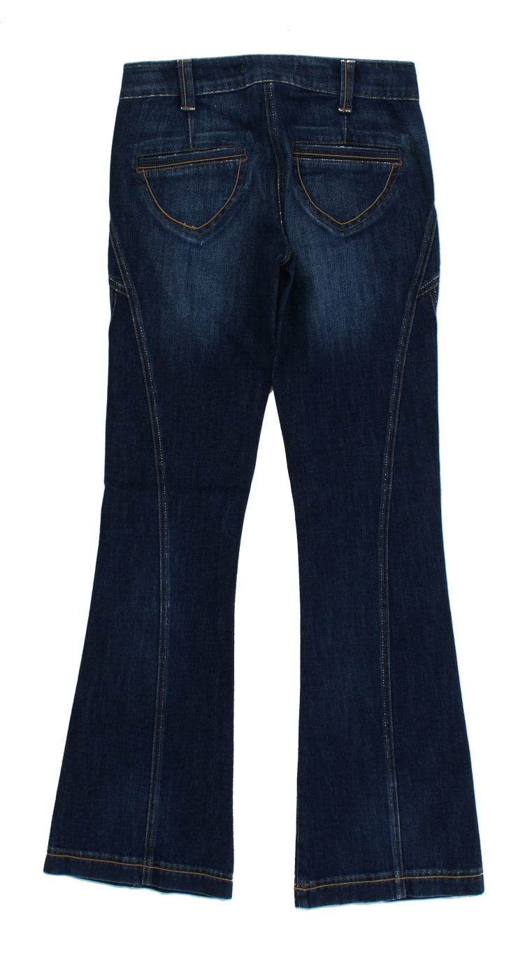 Cavalli Elegant Flare Leg Low Waist Denim - Obsession Luxury