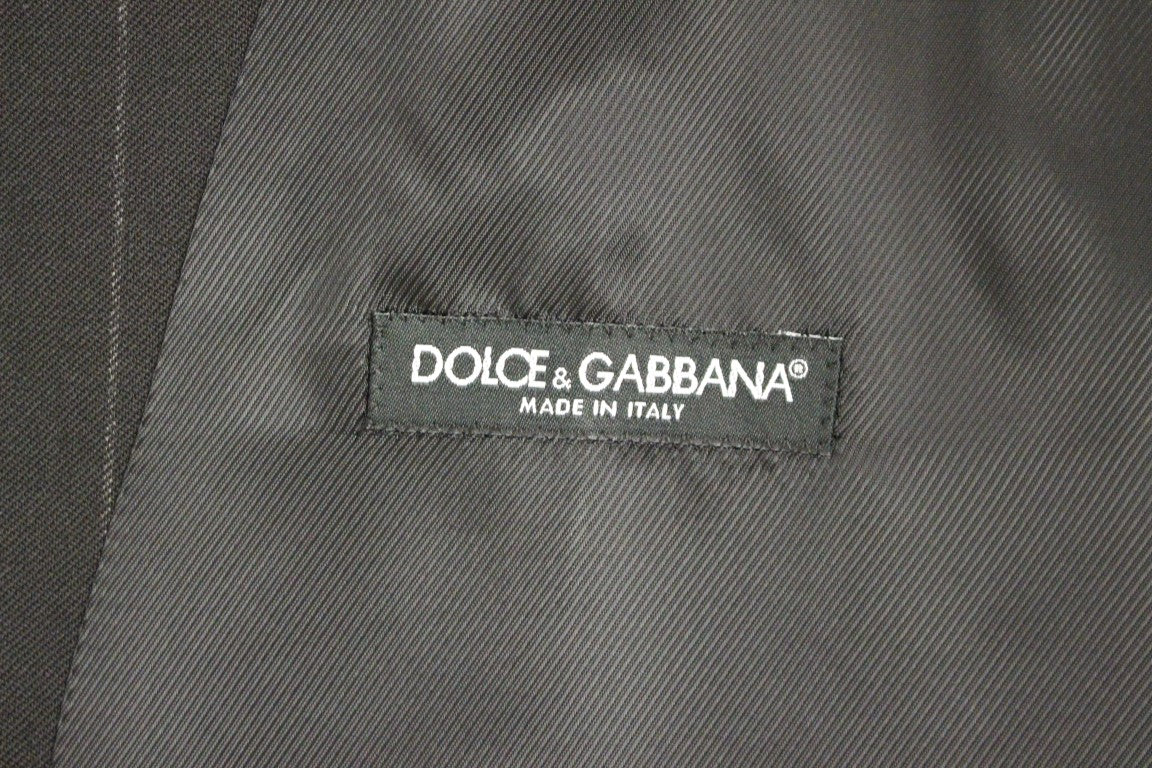 Dolce & Gabbana Elegant Black Striped Wool Dress Vest - Obsession Luxury