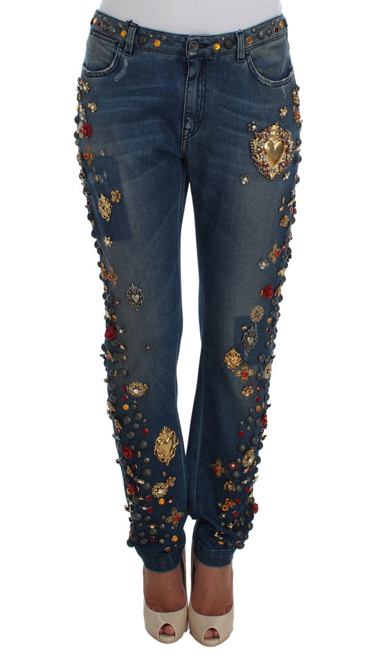 Dolce & Gabbana Enchanted Sicily Embellished Boyfriend Jeans - Obsession Luxury