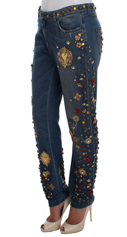 Dolce & Gabbana Enchanted Sicily Embellished Boyfriend Jeans - Obsession Luxury