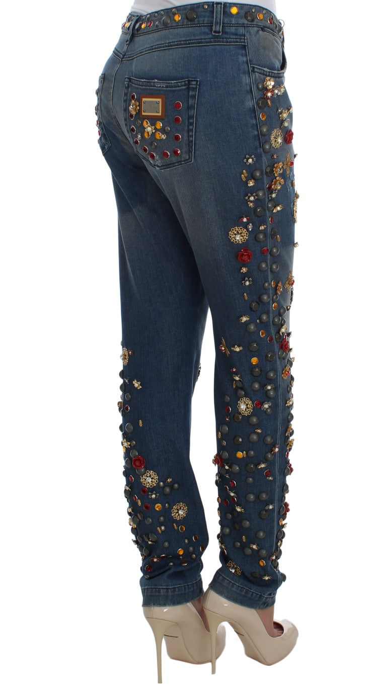 Dolce & Gabbana Enchanted Sicily Embellished Boyfriend Jeans - Obsession Luxury