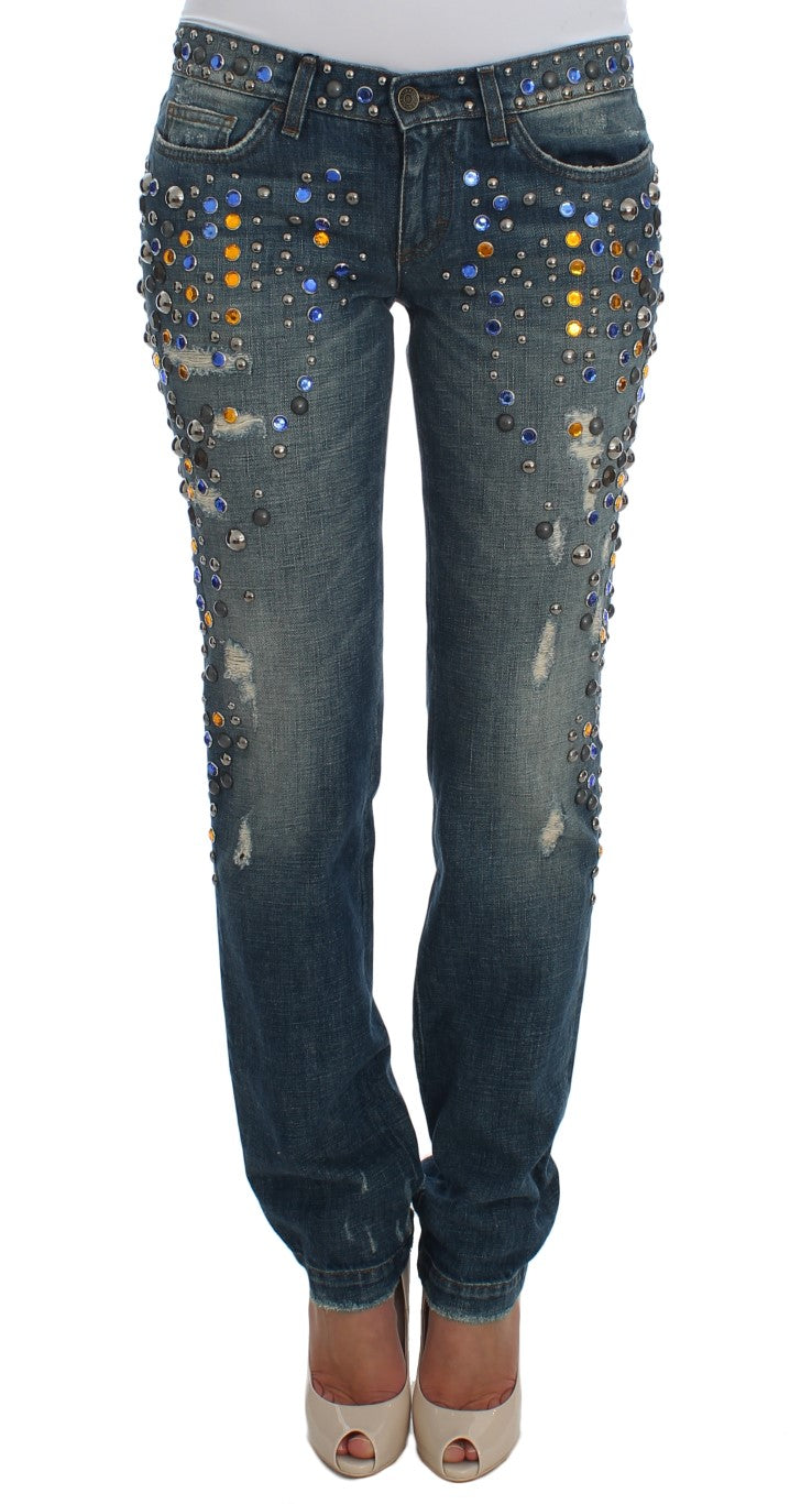 Dolce & Gabbana Enchanted Sicily Crystal Embellished Jeans - Obsession Luxury