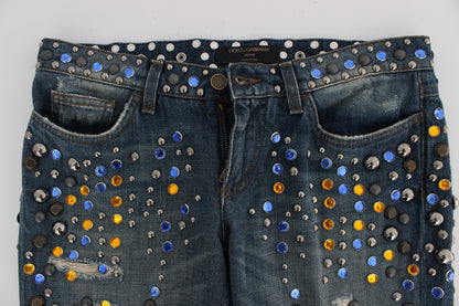 Dolce & Gabbana Enchanted Sicily Crystal Embellished Jeans - Obsession Luxury