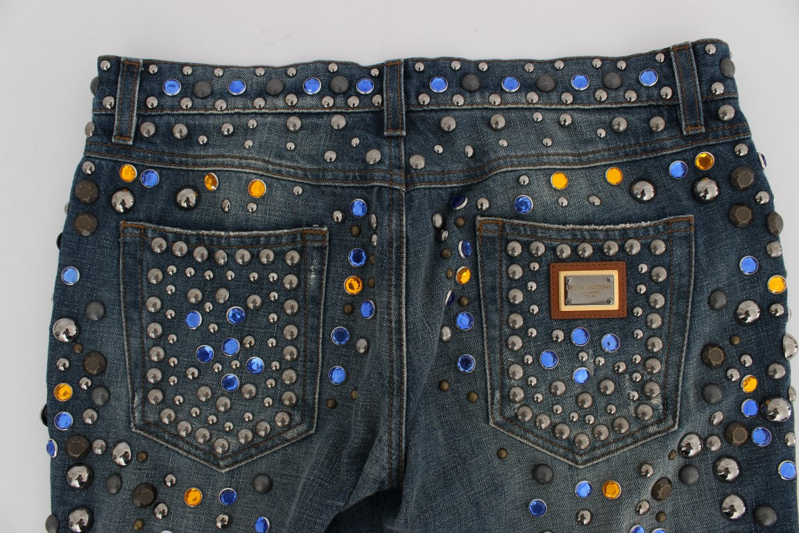 Dolce & Gabbana Enchanted Sicily Crystal Embellished Jeans - Obsession Luxury