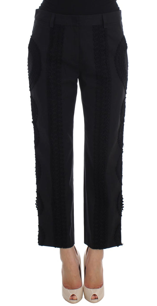 Dolce & Gabbana Elegant Black Torero Capri Pants - Obsession Luxury