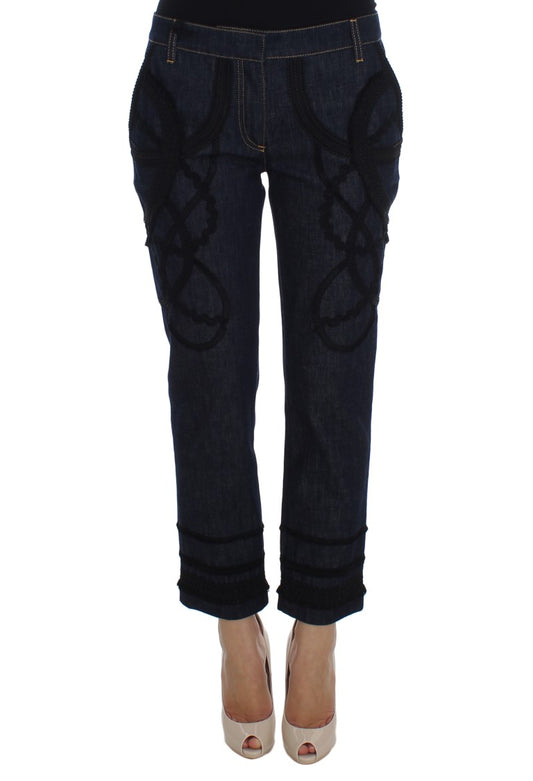 Dolce & Gabbana Embroidered Capri Jeans for Elegant Styling - Obsession Luxury