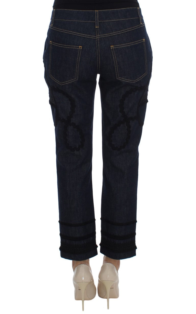 Dolce & Gabbana Embroidered Capri Jeans for Elegant Styling - Obsession Luxury