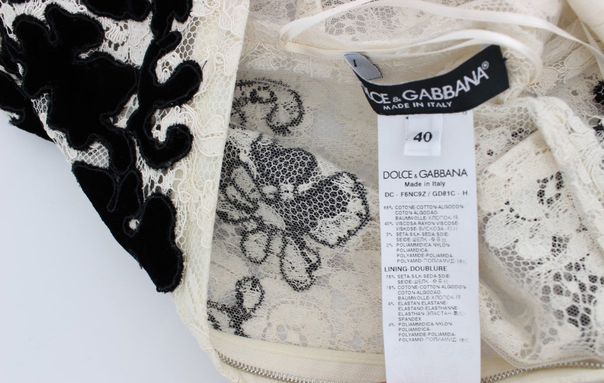 Dolce & Gabbana Elegant Floral Lace Cap Sleeve Maxi Dress - Obsession Luxury