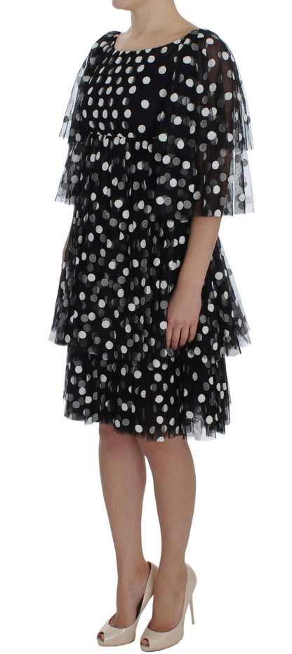 Dolce & Gabbana Elegant Polka Dotted Ruffled Dress - Obsession Luxury