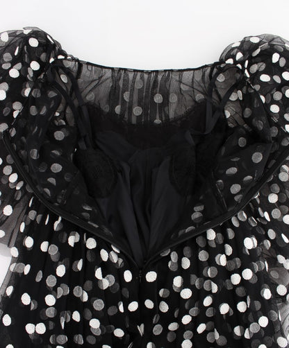 Dolce & Gabbana Elegant Polka Dotted Ruffled Dress - Obsession Luxury