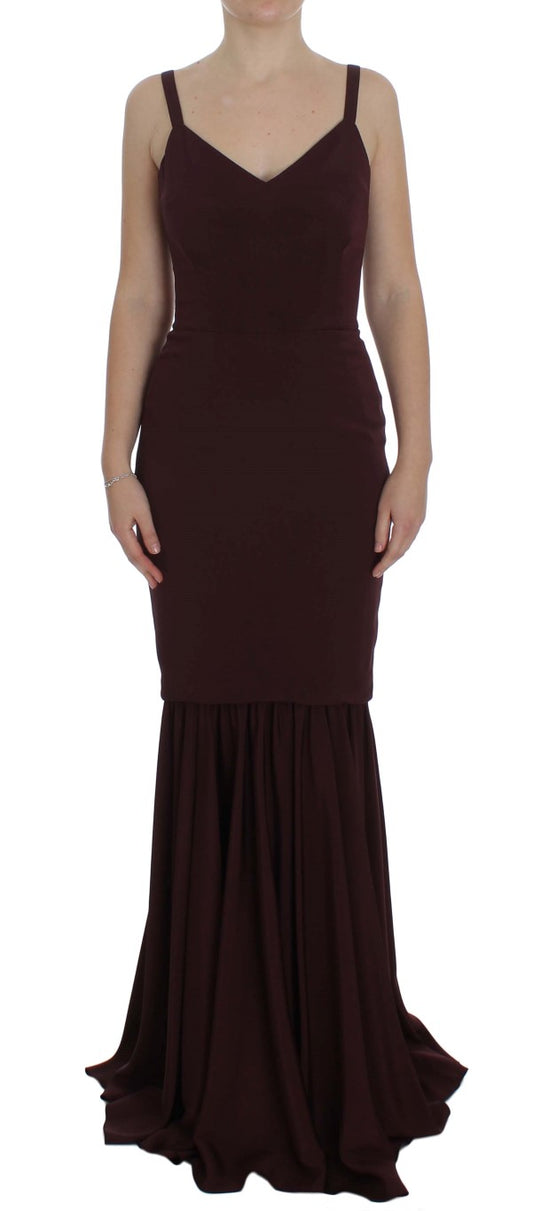 Dolce & Gabbana Elegant Bordeaux Sheath Dress - Obsession Luxury