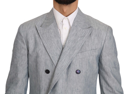 Dolce & Gabbana Elegant Light Blue Double Breasted Blazer