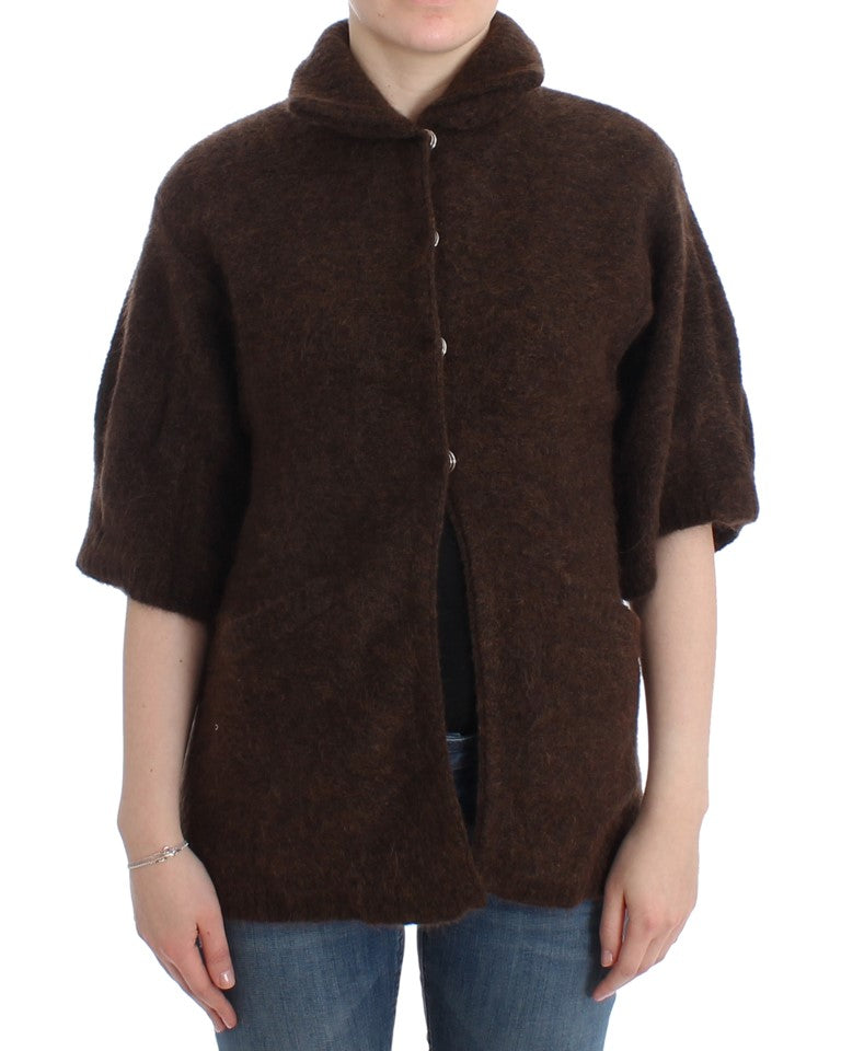 Cavalli Elegant Short Sleeved Brown Cardigan - Obsession Luxury