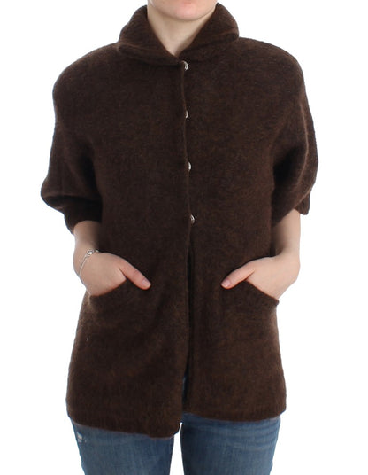 Cavalli Elegant Short Sleeved Brown Cardigan - Obsession Luxury