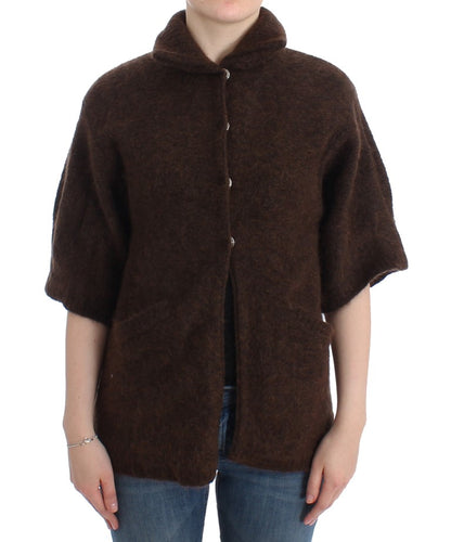 Cavalli Elegant Short Sleeved Brown Cardigan - Obsession Luxury