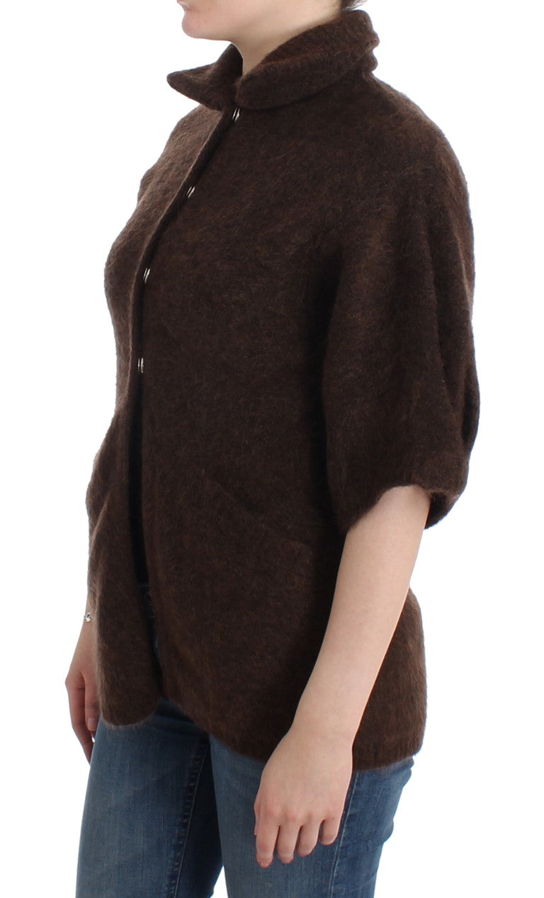 Cavalli Elegant Short Sleeved Brown Cardigan - Obsession Luxury