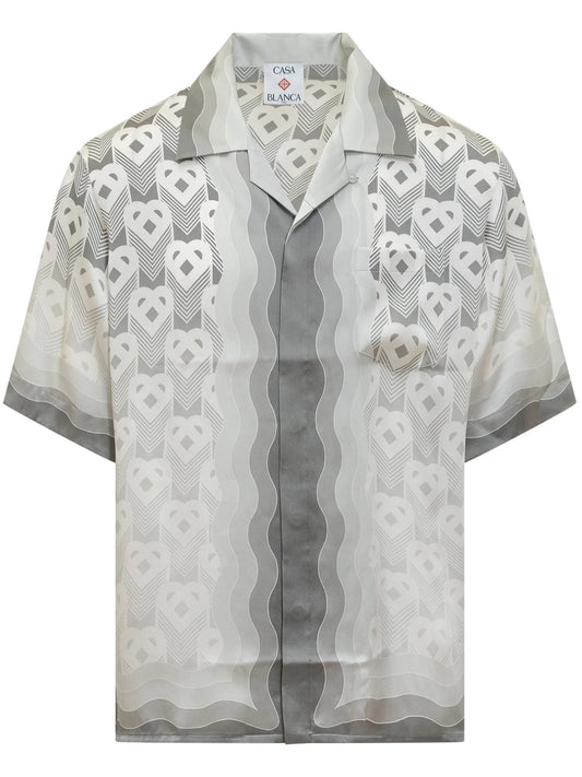 Casablanca Cuban short-sleeved silk shirt